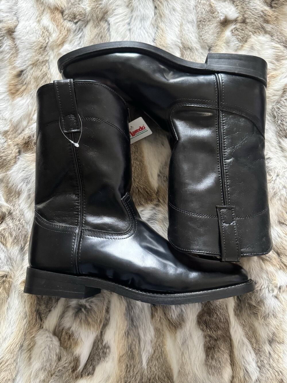 Laredo Mens Boots Western Cowboy Roper Black 12631 Shoes Size 11 1/2 D